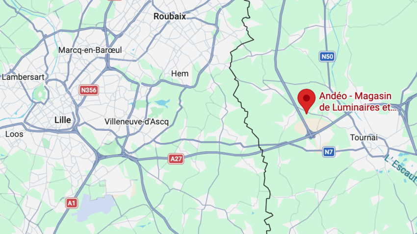 Plan d'accès Magasin Luminaires Lille et Nord de France